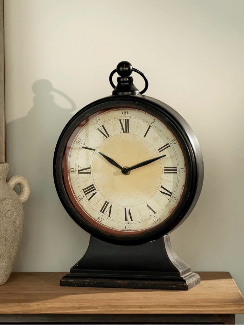 New Classic Black Mantel Clock - Vintage Style Home Wall Decor Nikky Home Metal